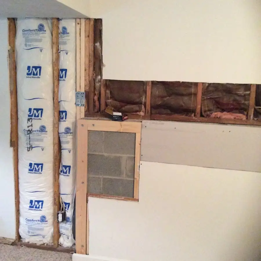 Wall insulation replacement during Contents Cleaning & Restoration in Town and Country